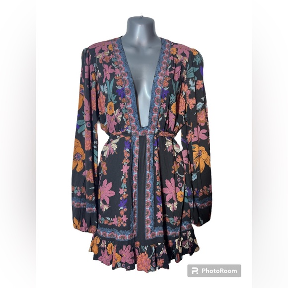 Free People Dresses & Skirts - Free People Violet Hill Printed Boho Floral Tunic Top Size 12